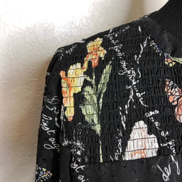 WHBM black floral butterfly Love at First Sight sheer overlay dress size Small - Picture 9 of 16